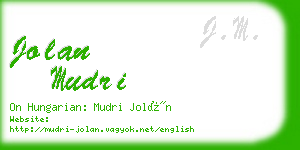 jolan mudri business card